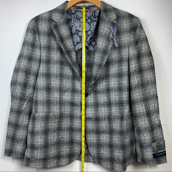 Tailorbyrd Slim Fit Sport Coat 42R Gray Plaid $395 - Picture 6 of 15